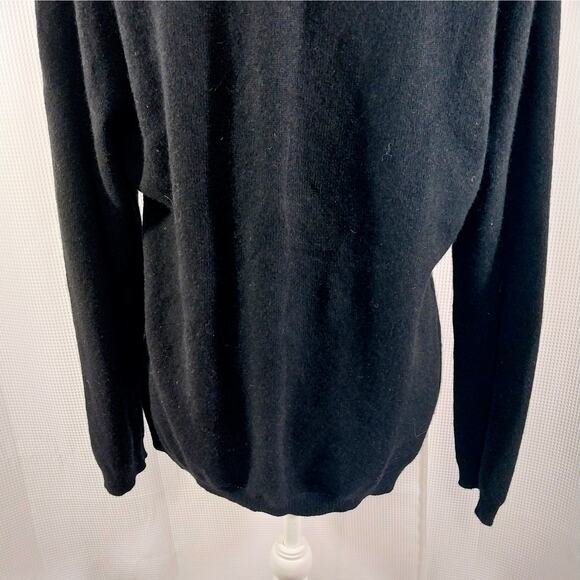 CHARTER CLUB! 100% CASHMERE! BLACK FINE KNIT V-NECK LING SLEEVE SWEATER! SZ XL - Picture 8 of 11